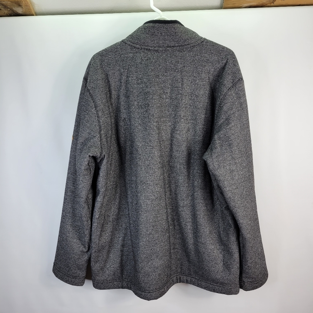 Mens Orvis Sherpa Lined 1/4 Zip Pullover Jacket Size XL Marled Gray/Black - Picture 5 of 9